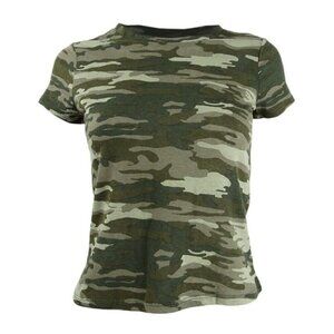 Common Stitch Women’s Green Camouflage Short Sleeve T-Shirt Juniors Size: S